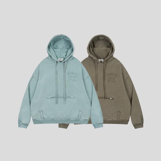 GOODBAI 916 星星logo水洗连帽毛边oversize卫衣 商品图1