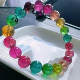 9mm-10mm单圈彩虹碧玺手串