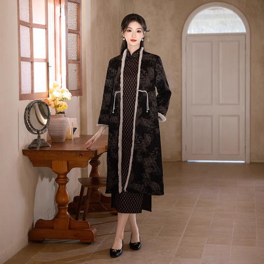 改良日常旗袍外披国风加绒保暖新中式XL1173 商品图2