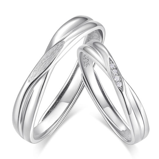 卡蒂罗/KADER 真爱邂逅情侣对戒 莫比乌斯环爱意交织可调节素圈一对 与你共赴爱河钟爱久久手饰 礼盒圣诞 商品图3