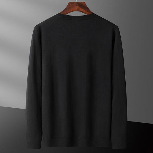 【含桑蚕丝绵羊毛】罗蒙经典常青款针织衫毛衣秋冬打底衫男毛衣男 商品图1