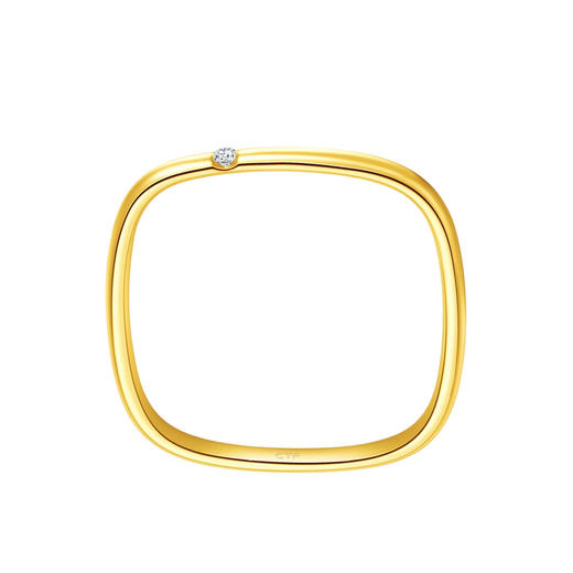 CE63534-A-X071CE0000012	周大福CHOW TAI FOOK	周大福 17916小方戒22K金钻石戒指/钻戒 商品图1