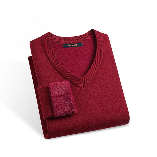 【一体绒】罗蒙加绒加厚毛衣秋冬加绒针织衫保暖毛衫男士毛衣 商品图2