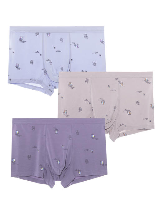 【满3条/6.7折】【秀黛】男莫代尔印花平角裤男内裤【1条】S5330009T【门店同款】【内裤非质量问题不退换】 商品图5