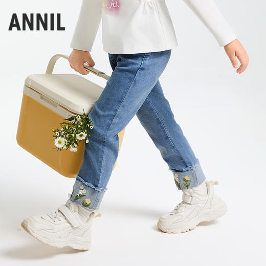 女童全腰牛仔长裤春季新款安奈儿童装实体店同款XG516544 商品图2