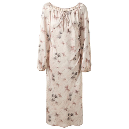 三彩独醒2025春季新款系带大方领碎花连衣裙垂感A字长裙优雅F 商品图4