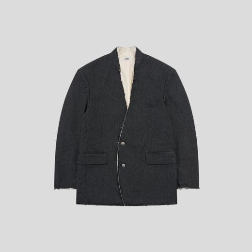 GOODBAI 916 仿中山领毛边纽扣垫肩撞色毛边西装外套 商品图1