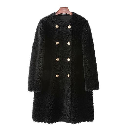 丁摩 冬季新款时尚长款羊剪绒大衣羊毛颗粒皮草外套女4ZF-4821C 商品图4