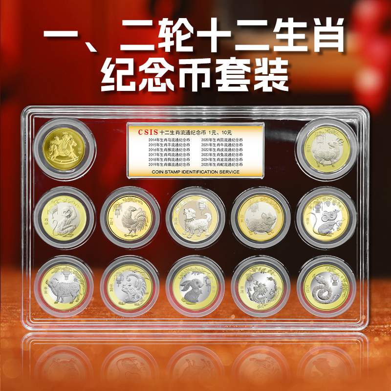 十二生肖纪念币一二轮套装 2014-2025年封装评级