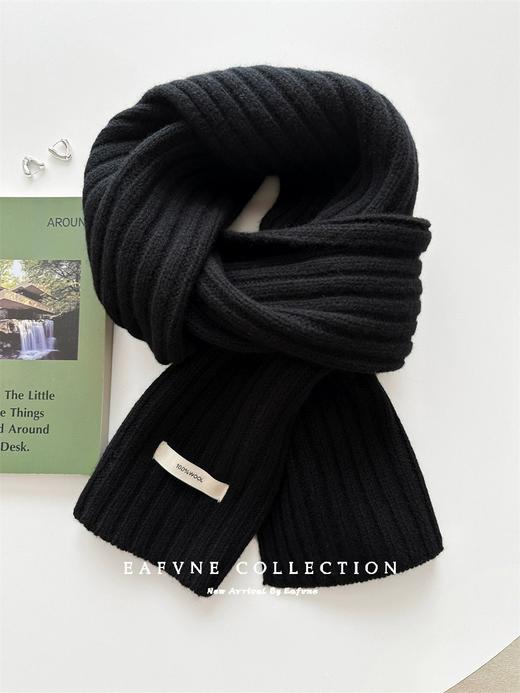 丁摩 美拉德色系澳洲100%纯羊毛围巾手套套装纯色坑条情侣保暖围脖秋冬4ZF-123002 商品图6