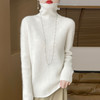 雀说100纯羊毛无缝一体重磅七针加厚高领坑条女士毛衣ALD23965 商品缩略图3