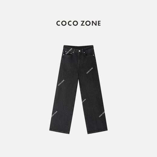 COCO ZONE 美式水洗做旧牛仔裤休闲显瘦直筒裤CC1C2255 商品图0