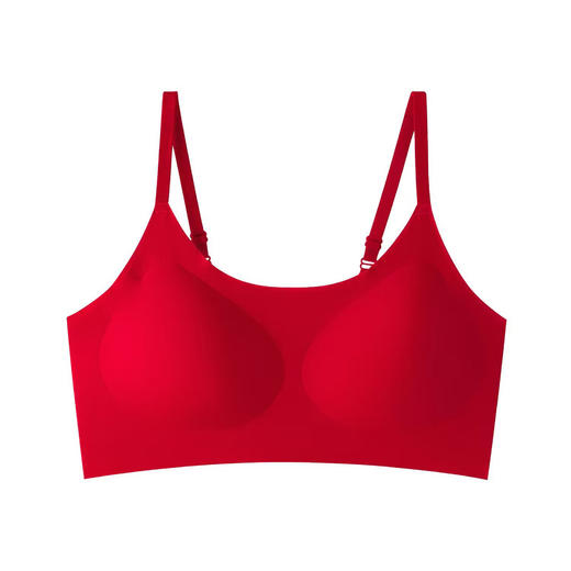 雀说红色内衣女小胸聚拢本命年胸罩无钢圈文胸内裤套装AL015 商品图7