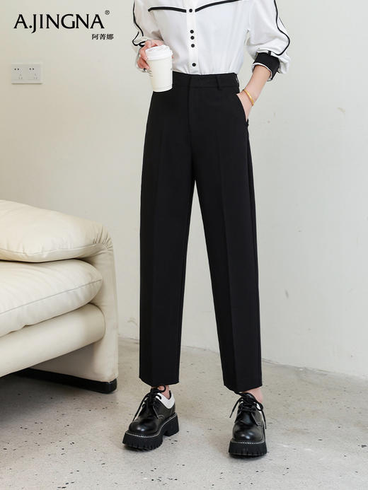 【西式立裁】阿菁娜法式通勤高腰直筒羊毛西装裤F29D210039 商品图2