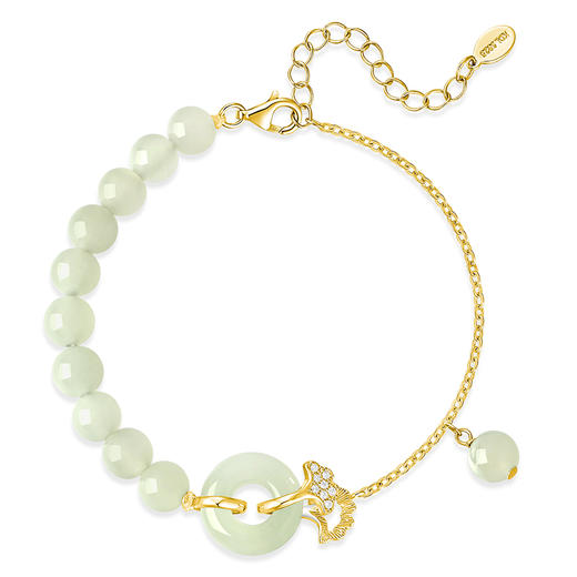 卡蒂罗/KADER 三生有杏 杏运平安扣手链 新中式银杏叶平安喜乐简约小众国潮复古民族风拼接链 女友送礼礼盒 商品图4