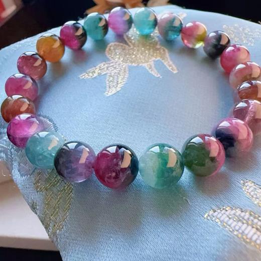 8mm-9mm单圈彩虹西瓜碧玺手串 商品图0