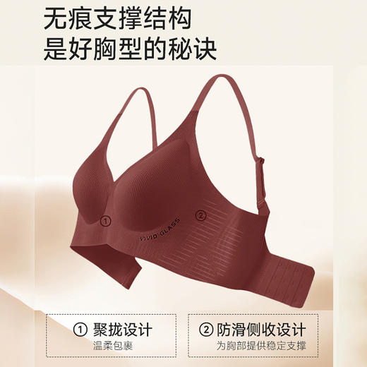 心选丨【新年鸿运】山茶花润肤美胸内衣裤套装 安可拉红礼盒装 桑蚕丝底裆内裤 保暖柔润 超立体水滴杯 商品图2