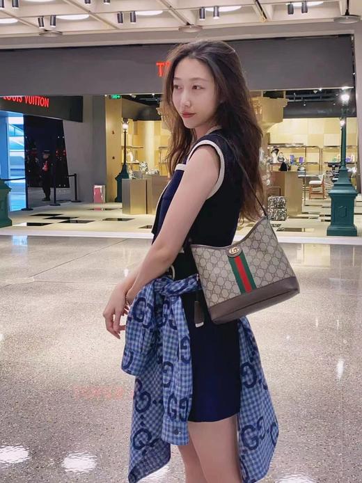 gucc古驰 oidia hobo腋下包 拼皮革水桶包单肩包（CB） 商品图7