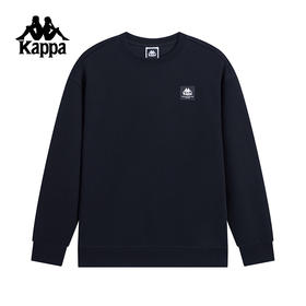 Kappa卡帕背靠背男款针织套头衫复古运动卫衣新款圆领长袖上衣潮K0F12WT70