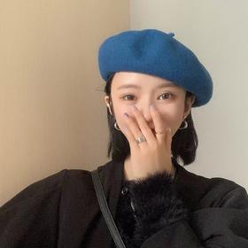 丁摩 羊毛贝雷帽女生冬季百搭蓓蕾帽日系文艺复古画家帽子4ZF-123004