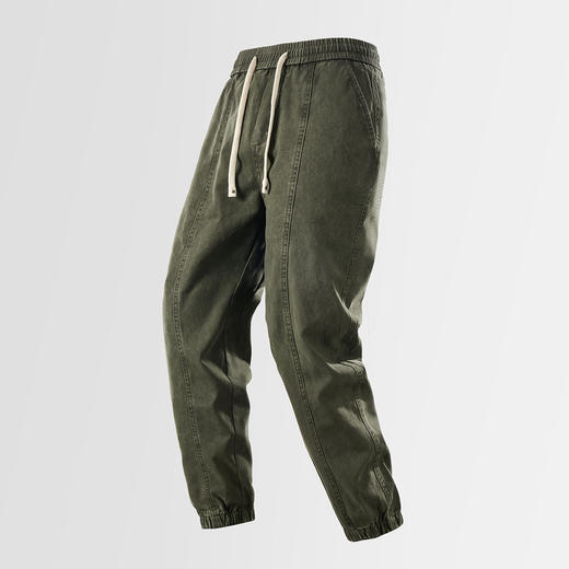 【100棉】罗蒙水洗棉拼接裤子男束脚运动休闲裤长裤工装裤男 商品图1