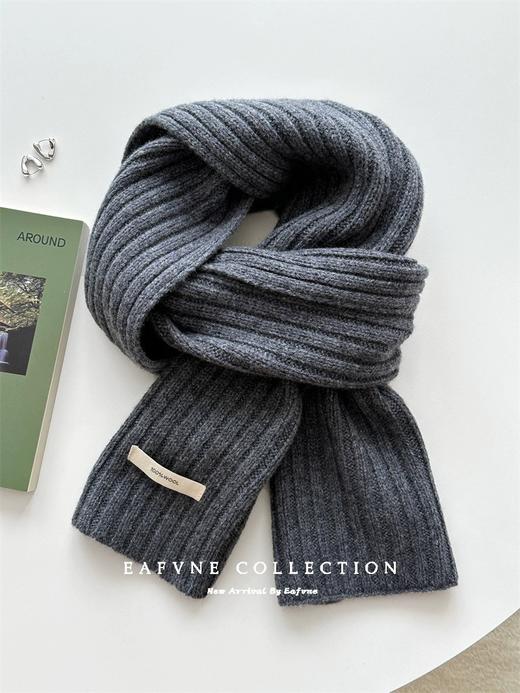 丁摩 美拉德色系澳洲100%纯羊毛围巾手套套装纯色坑条情侣保暖围脖秋冬4ZF-123002 商品图9