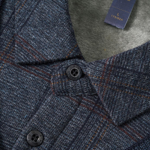 【一件过冬】罗蒙加绒保暖衬衫假两件针织衫男士百搭毛衣秋冬加绒衬衣 商品图4