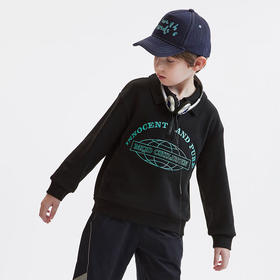 【MQD】童装男大童冬款保暖潮酷字母翻领卫衣