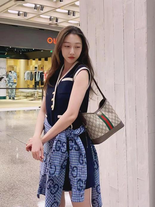 gucc古驰 oidia hobo腋下包 拼皮革水桶包单肩包（CB） 商品图5