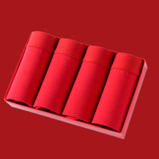 丁摩 蛇年男士平角大红内裤纯棉中腰本命年短裤新年喜庆抑菌红内裤4ZF-123006 商品图6