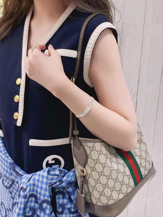 gucc古驰 oidia hobo腋下包 拼皮革水桶包单肩包（CB） 商品图6