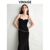 VIMAGE纬漫纪设计感抹胸细吊带黑色鱼尾轻礼服连衣裙2025春季新款V2377901 商品缩略图2