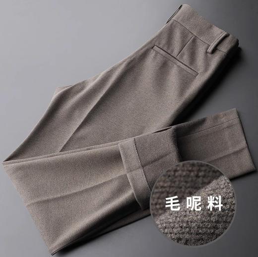 丁摩 秋冬保暖毛呢西裤男轻商务修身休闲长裤磨毛加厚直筒小脚男裤4ZF-A102 商品图0