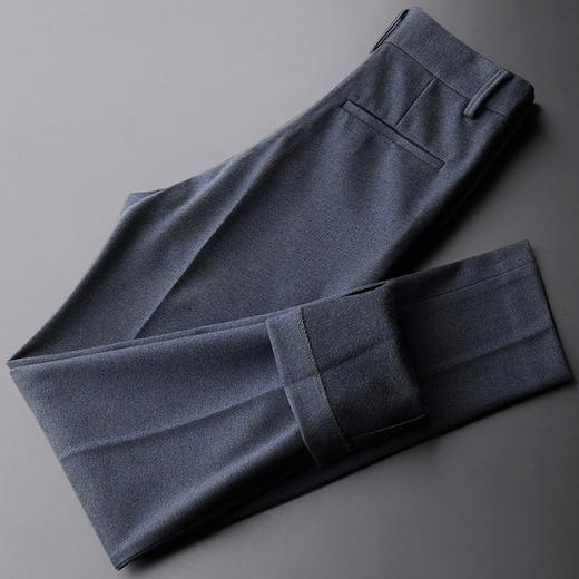 丁摩 秋冬保暖毛呢西裤男轻商务修身休闲长裤磨毛加厚直筒小脚男裤4ZF-A102 商品图5