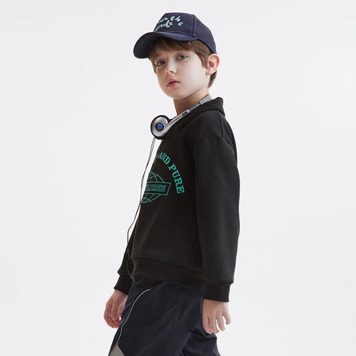 【MQD】童装男大童冬款保暖潮酷字母翻领卫衣 商品图2