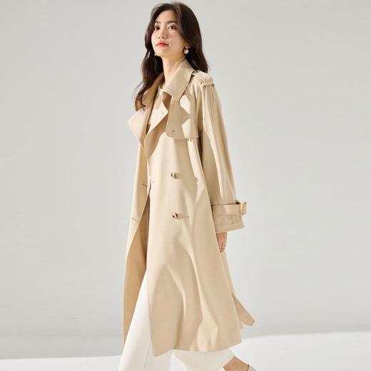 【高货sh】全新升级【铂金会员441/天猫599/差价158】(04356) 洛诗琳优雅通勤气质风衣2025春季新款老钱风翻领长款外套 商品图3