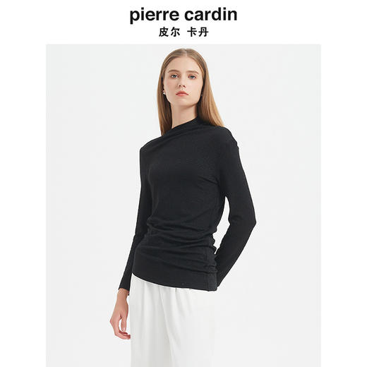 皮尔卡丹女装针织衫 经典时尚不对称修身打底针织衫C44KP83B0
 商品图3