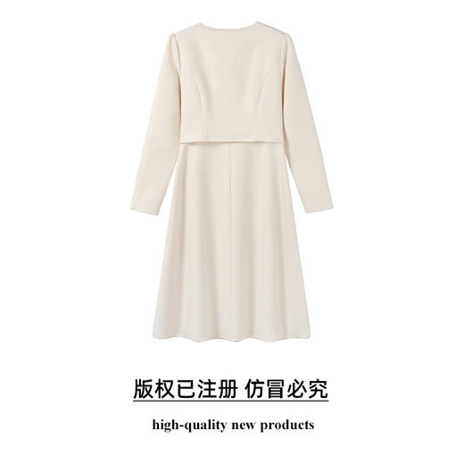 奢姿2025春季新款大码女装胖妹妹优雅连衣裙V领假两件拼接裙子女9951834696 商品图1