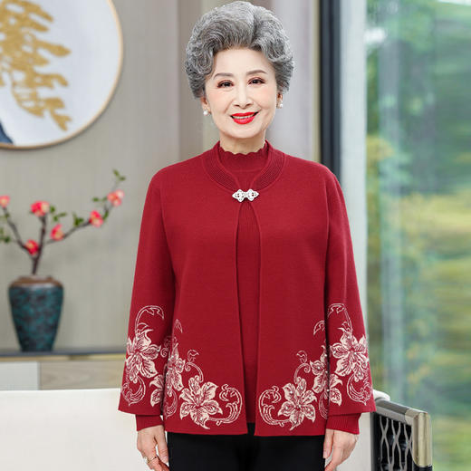 时尚妈妈针织提花加厚两件套 N657 商品图3