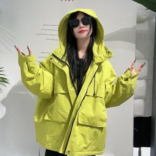 ZS连帽抽绳双口袋夹棉外套 冬季 239824316081 商品图4