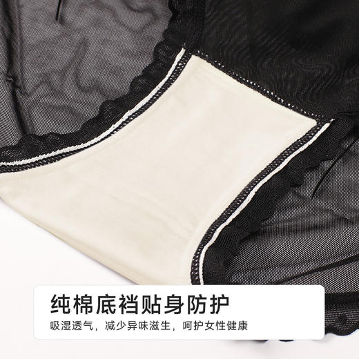 都市丽人蕾丝网布系列蕾丝薄透丝滑平角裤LKH5J5 商品图7