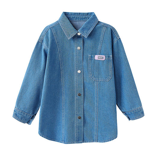 笛莎Deesha 童装女童外套2025春新款明线分割皮标牛仔外套 商品图4