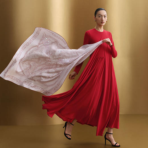 凤凰之家“和美与共”双面印花大方巾 商品图2