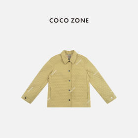 COCO ZONE 秋冬时尚菱格长袖棉服气质翻领上衣CC2C2158