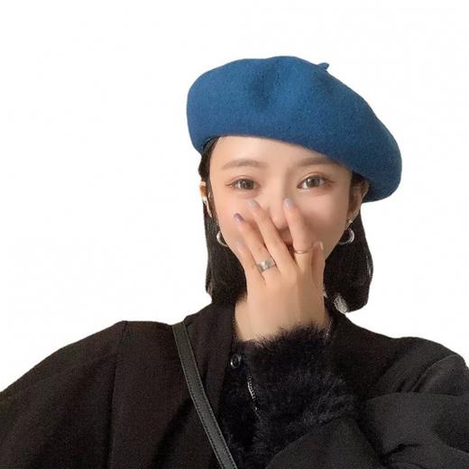 丁摩 羊毛贝雷帽女生冬季百搭蓓蕾帽日系文艺复古画家帽子4ZF-123004 商品图4