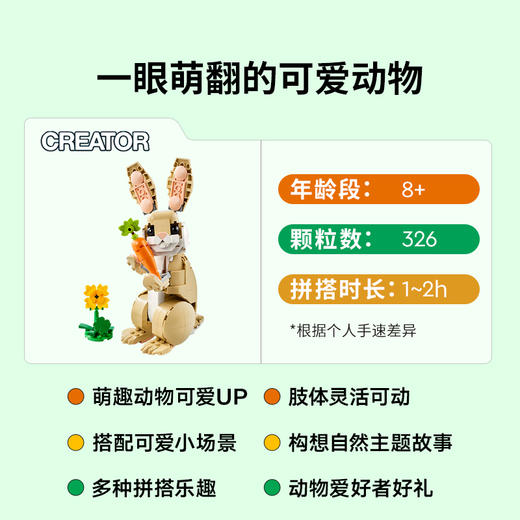 乐高 LEGO可爱的兔子LEGC31162 商品图2