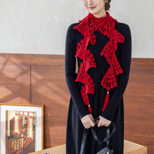 苏苏姐家一可小围巾羊毛线手工编织钩针diy材料包毛线团 商品图2