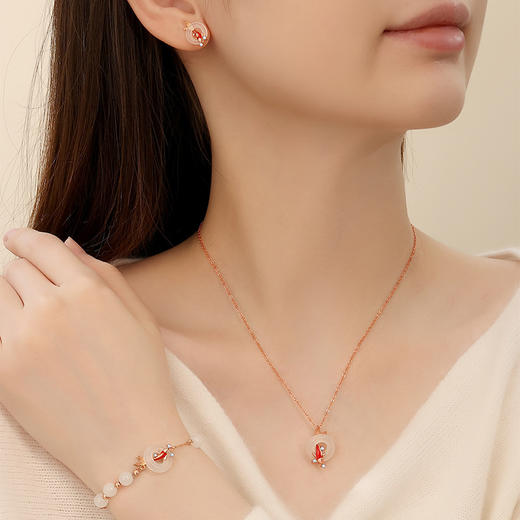 【万物有鲤】S925银平安扣锦鲤白玉髓项链【JHY-N001835B】 商品图2