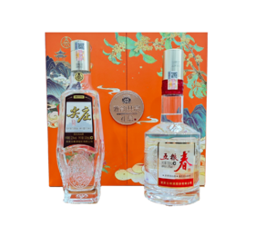 五粮浓香·节庆系列·雅韵共赏礼盒(内含五粮春 52度 550mLx1瓶；尖庄 52度 500mLx1瓶)*1套