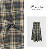 04-3潘依绣丁丁宠粉学院风绒面不规则格纹设计感半身裙 WH00272 商品缩略图0